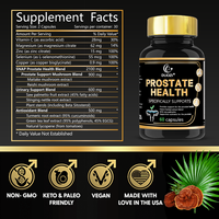 Complément Herbal Puissant pour la Prostate, Extrait de Palmier Nain avec Champignon Reishi et Curcuma, pour le Soutien Urinaire et la Santé Masculine