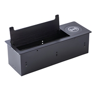 Prise de courant encastrable pour bureau avec module de prise personnalisable, prise escamotable UK US EU AU avec recharge sans fil