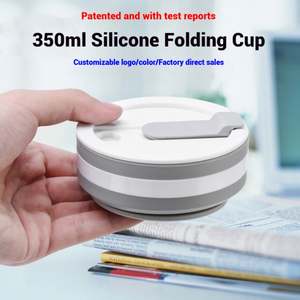 Gobelet d'eau pliable personnalisé avec logo, avec couvercle, pour les voyages et le camping - Product Image 2