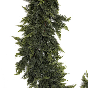 <b>Artificial</b> Cypress Vine Christmas Garland 9FT Ultra Dense PE Plastic Wall Hanging Decor Green Plant <b>Bouquet</b> Customized Shape - Product Image 3