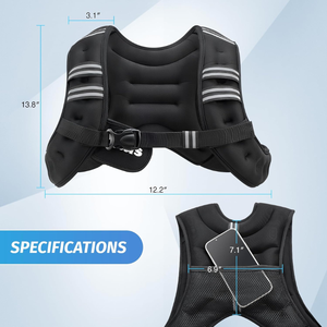 Rising Fitness Chaleco ponderado de nailon transpirable para hombres y mujeres Peso ajustable para gimnasio Correr y ejercicio al aire libre - Product Image 2