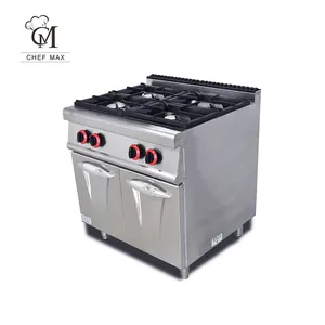 Commercial Custom Vertical 4 Burner Cooker Gas Range Cooking Pot Stove with Cabinet