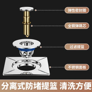 Sunnylife - Desagüe de Piso Rectangular de Acero Inoxidable de 84.5mm con Conexión Roscada y Anti-Corrosión - Product Image 3