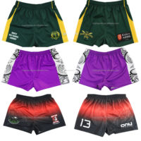 Celana Pendek Rugby Liga Polinesia Kustom FQ Bahan Polyester untuk Pria, Seragam Klub Olahraga, Desain Rugby Union, Pakaian Latihan