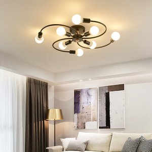 Lámpara de <span class=keywords><strong>techo</strong></span> <span class=keywords><strong>LED</strong></span> nórdica moderna, luces de bola de cristal dorado con hierro E27, <span class=keywords><strong>luminaria</strong></span> decorativa para el hogar para dormitorio y sala de estar - Product Image 3