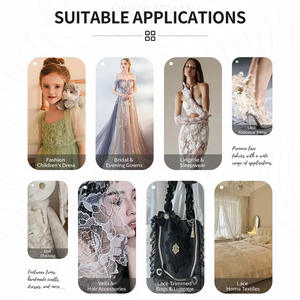 Encaje Chantilly de malla transparente con bordado floral elegante negro nigeriano para accesorios Aso Ebi y <span class=keywords><strong>ropa</strong></span> interior - Product Image 4