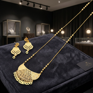 Wholesale 14K18K24K Gold Filled Dubai Style Jewelry Set Fashion <b>Necklaces</b> Traditional Turkish Design <b>Long</b> Wedding Jewelry Set - Product Image 4