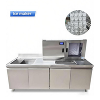 Machine à glaçons intégrée sous comptoir en acier inoxydable sur mesure, équipement commercial de fabrication de glaçons en cubes pour café et restaurant