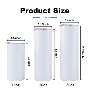 Vaso <span class=keywords><strong>de</strong></span> acero inoxidable KOCDAM USA <span class=keywords><strong>de</strong></span> 20 oz con pajitas rectas para sublimación, en blanco, para vasos delgados, desde almacén - Product Image 1