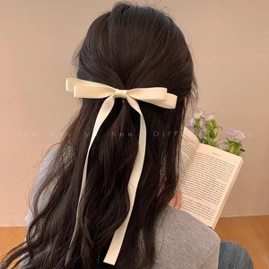 Jepit Rambut Gaya Korea Manis 2023, Temperamen, Lapis Ganda Hitam Putih Pink, Pita Simpul Kupu-kupu, Jepit Rambut Model Buaya dengan Pita Panjang untuk Anak Perempuan - Product Image 2