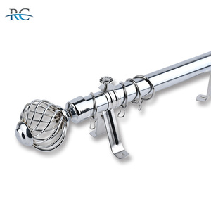 Ensemble de Double Fer Rideaux Pôles Accessoire Divers Styles Extensible Romain <span class=keywords><strong>PVC</strong></span> Fenêtre Bars Meilleure Vente Métal Romain Shades - Product Image 3