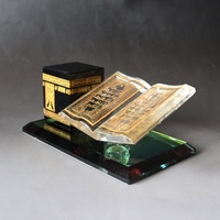 Coran en verre de cristal décoratif islamique musulman avec Kaaba, souvenirs du Ramadan, cadeaux