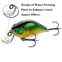 LUTAC Noise Discount Offer 40mm/7g Floating Crank Bait Leurres de pêche ABS Plastic Laser Coating Skin Treble Hook Hard Baits
