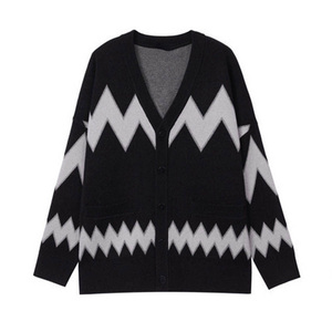 Custom OEM & ODM Long Sleeve Knit Jacquard <b>Cardigan</b> <b>Sweaters</b> V Neck Men Clothes Fashion Knitted <b>Cardigan</b> <b>Sweater</b> Men - Product Image 2
