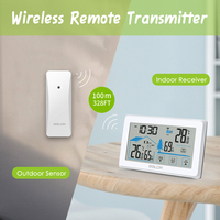 Thermomètre hygromètre numérique BALDR B0340 pour intérieur et extérieur, station météo sans fil, écran tactile avec capteur, station météo