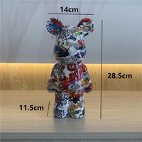 Sculpture en résine époxy Violent Bear, art populaire, décoration de luxe nordique pour la maison, ornement du sol au plafond, petite maison de poupée, cadeau de pendaison de crémaillère