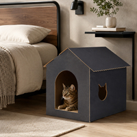 Maison pour chat en carton ondulé écologique avec griffoir, lit-caverne pour chat d'intérieur, nid de repos et de jeu, meubles pour animaux de compagnie