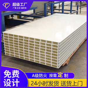 Rock Wool Sandwich Panel 2000mm Fire Resistant Exterior Wall Industrial Metal Composite Insulation Board - Product Image 4