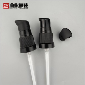 Emballage Hanyue, pompe à poudre en forme de bec d'oiseau de 18 mm, capuchon noir mat, pompe à lotion 18/415, bouchon de flacon d'huile essentielle, tube transparent - Product Image 1