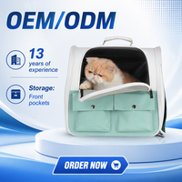 Sac à dos de transport pour animaux de compagnie MJ pliable, écologique, durable, vert, en tissu Oxford respirant, fermeture éclair, taille personnalisée