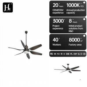 Ventilateur de plafond nordique noir à 6 pales avec lumière pour salle à manger, salon, chambre à coucher, ventilateurs de plafond à 6 pales noirs avec lumières et télécommande - Product Image 5