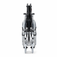 Fauteuil roulant inclinable en acier inoxydable à dossier haut, siège ergonomique en U, pneus en PU de 24 pouces, repose-pieds relevables, freins à main, QHC 608NGCJ1, garantie 3 ans