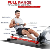 Máquina de Remo Magnética para Fitness con Capacidad de 250 LB, Riel Deslizante Extendido y Remo Adicional Opcional