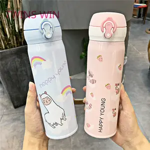 Онлайн-магазин, лидер продаж в Китае, модные складные бутылки для воды с горячей и холодной изоляцией и животным дизайном, бутылки для питья 1292