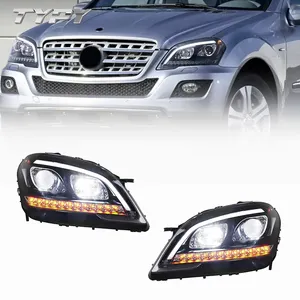 ไฟหน้ารถยนต์ดัดแปลงหัวไฟ LED ไฟวิ่งกลางวันสำหรับ Mercedes-Benz W164 ML350 500 2009-2012