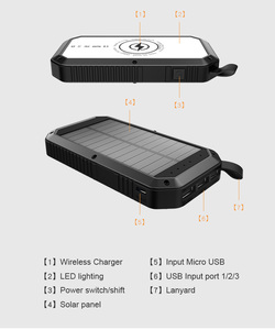 Cargador solar ES981S <span class=keywords><strong>para</strong></span> móvil, batería portátil inalámbrica qi, Banco sans fil de energía, 10000mah - Product Image 2