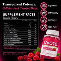 Gummies CoQ10 en gros 250mg Oméga 3 Magnésium B12 Zinc Sans Sucre Énergie Quotidienne pour le Cœur 60 Comprimés