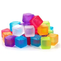 Cubo de gelo plástico colorido reutilizável, refrigeração de bebidas, cubo líquido