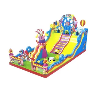 Riesige verrückte Riesenrad Thema Cartoon Themenpark Aufblasbare Hüpf clown rutsche aufblasbare Burg mit Rutsche für Kinder
