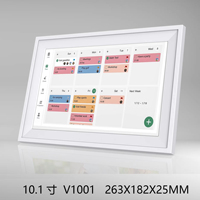 Calendrier numérique 10,1 pouces, prise en charge multi-utilisateurs, planificateur d'horaire à code couleur, écran tactile interactif avec notes numériques post-it