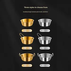 Tazón Coreano de Acero Inoxidable 304 para Sopa de Vino de Arroz, Olla para Mezclar con Doble Asa para Makgeolli, Fideos, Ensaladas, Senderismo y Camping - Product Image 4