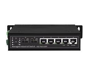 Conmutador Ethernet PoE gestionado industrial Gigabit completo PoE de 4 puertos con 2 conmutadores de red de carril DIN SFP 24V/48V BT _ 90W conmutador PoE - Product Image 5
