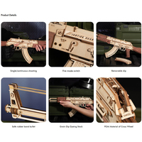 Robotime Rokr Éxito de Ventas en Tiktok Rompecabezas 3D de Madera LQ901 Kit de Modelo de Pistola de Ligas de Hule Pistolas de Juguete para Adultos