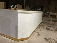 Support en pierre acrylique, comptoir de Bar, avec décoration en bois massif, meubles de Bar de thé