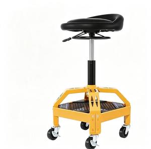 360 °   Asiento Giratorio con Estructura de Acero Resistente, Altura Ajustable, Taburete Rodante para Mecánico de Alta Resistencia - Product Image 4