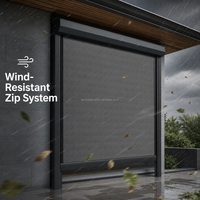 Persianas enrollables profesionales para exteriores con cremallera, motorizadas, resistentes al viento, impermeables, con tela de protección solar, personalizadas para patio.