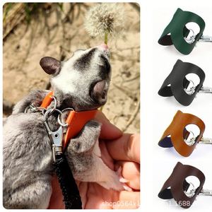 Harnais et laisse pour petits animaux : Écharpe de poitrine pour hamster, hamster, rat, écureuil, et kit de 4 harnais et laisses pour petauhers d'extérieur - Product Image 6