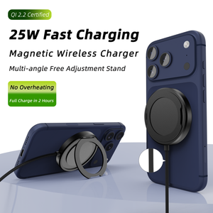 <span class=keywords><strong>Cargador</strong></span> inalámbrico magnético de carga rápida Qi2.2 certificado de <span class=keywords><strong>25W</strong></span> con soporte para <span class=keywords><strong>Samsung</strong></span> Android, base de carga inalámbrica de <span class=keywords><strong>25W</strong></span> - Product Image 2