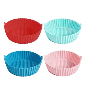Multi-Color Round <b>Silicone</b> Rubber Pot <b>Mat</b> for Air Fryer Baking & Pastry Tools Non-Stick Eco-Friendly Home Kitchen Use - Product Image 1
