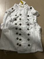 Veste vintage à col montant, boutons métalliques, coupe courte, en jean, unisexe, pour adultes