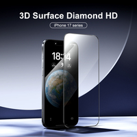 VOKAMO Protection d'écran en verre trempé 3D Diamond HD Grade AAA pour 17/17 Pro/Air/17 Pro Max Anti-rayures Anti-traces de doigts