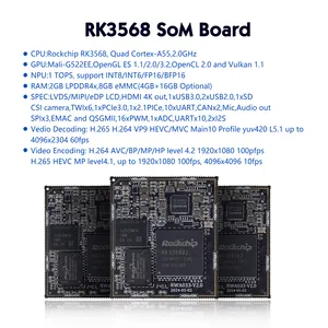 Rockchip RK3568 4G16GモジュールボードAndroid11 WiFi GMAC LVDS MIPI eDP for Android HMI and Android Development Board