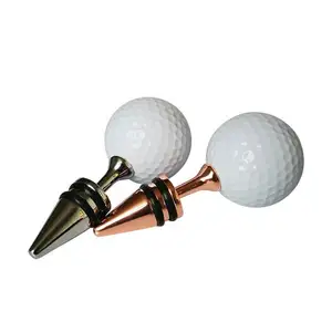 Декоративная металлическая пробка для бутылки с мячом для гольфа
