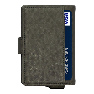 Porte-cartes en aluminium CardHoda, portefeuille court, protection RFID, design minimaliste unisexe, fermeture à pression, doublure en PU gris - Product Image 4