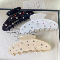 CHUJIAN Pinces à cheveux de luxe en acétate, grandes pinces requin colorées avec strass, style vintage français, vente en gros