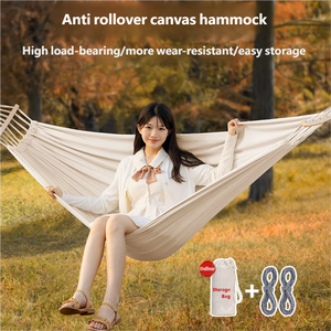 Hamaca Doble Antivuelco para Exteriores <span class=keywords><strong>con</strong></span> Postes <span class=keywords><strong>de</strong></span> <span class=keywords><strong>Madera</strong></span> Curvados, Diseño Colorblock, Capacidad para 2 Personas, Capacidad <span class=keywords><strong>de</strong></span> Peso <span class=keywords><strong>de</strong></span> 200 kg, Uso en Todas las Estaciones - Product Image 6